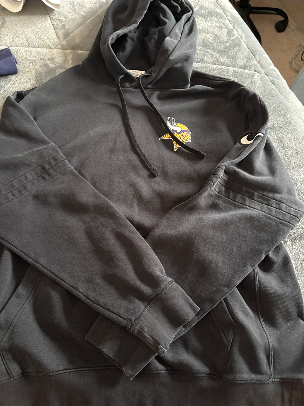 Nike Black Hoodie with Minnesota Vikings Logo